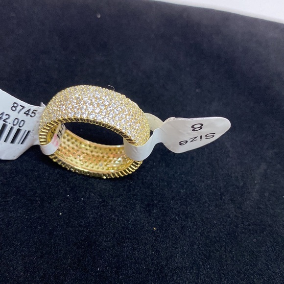 Gold sterling silver ring NWT! So sparkly! Gold tone band with sparkle! - Picture 5 of 16